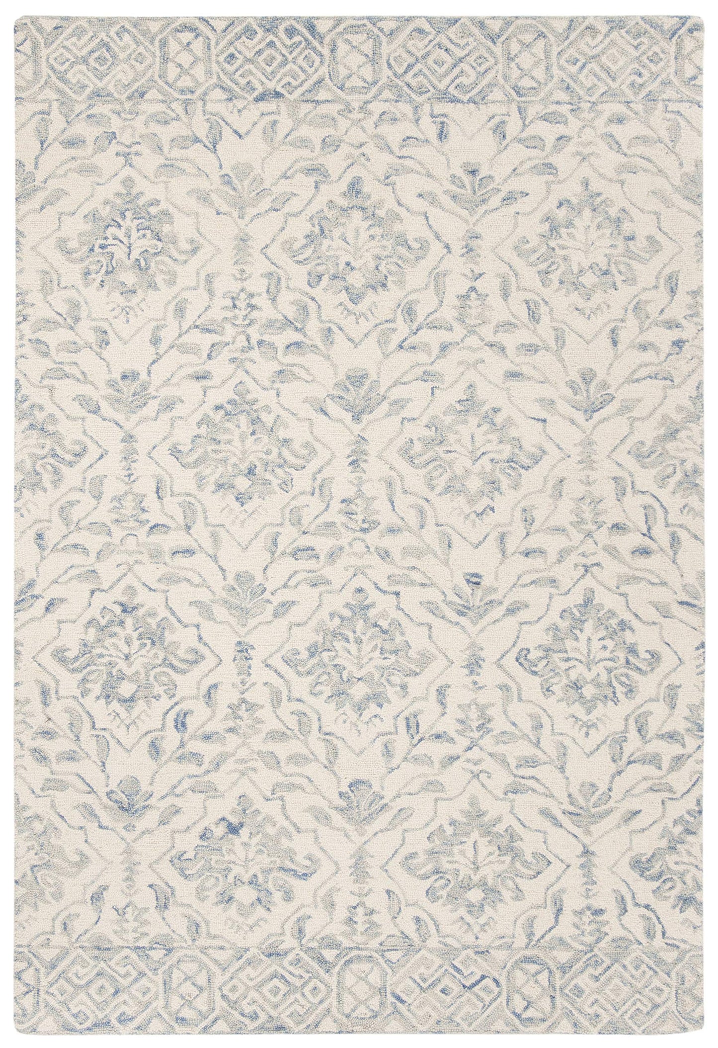 SAFAVIEH Dip Dye Collection Accent Rug - 4' x 6', Light Blue & Ivory, Handmade Wool, Ideal for High Traffic Areas in Entryway, Living Room, Bedroom (DDY901L)