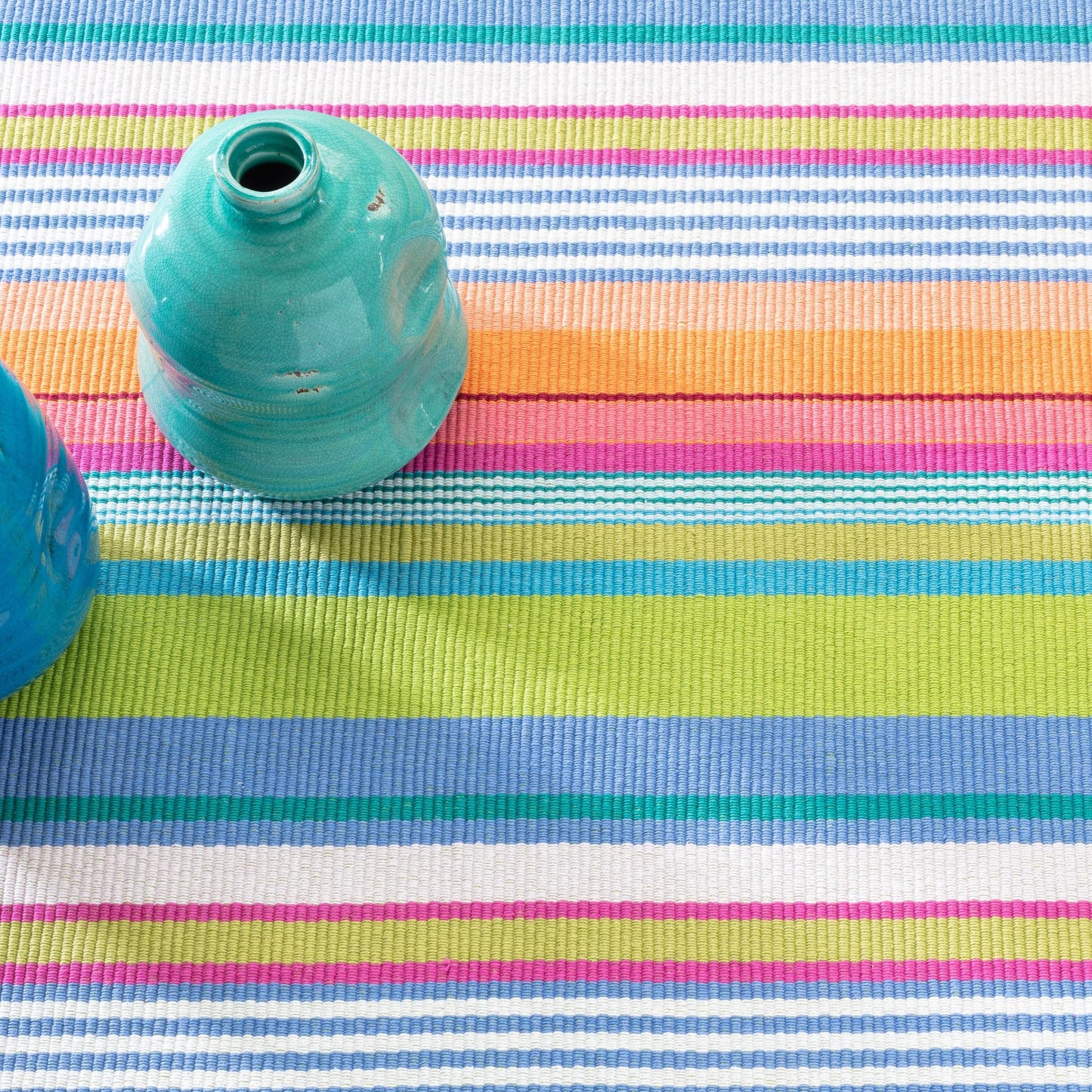 Dash & Albert Mellie Stripe Handwoven Cotton Rug, 2.5 X 8 Feet, Multicolored Stripe Pattern