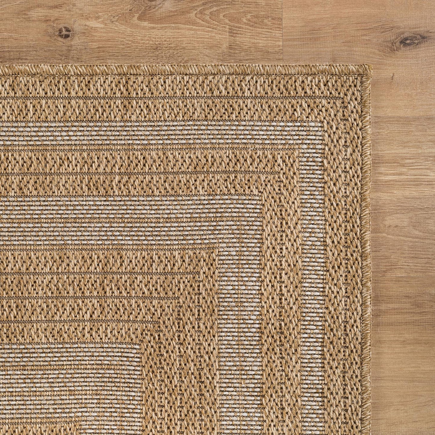 Beverly Rug Easy Jute Framed Border Rug 6x9 Washable Durable Indoor Outdoor Area Rugs for Living Dining Room Patio Office Stain Resistant Non Shedding Casual Indoor Outside Carpet 6 x 9 Natural