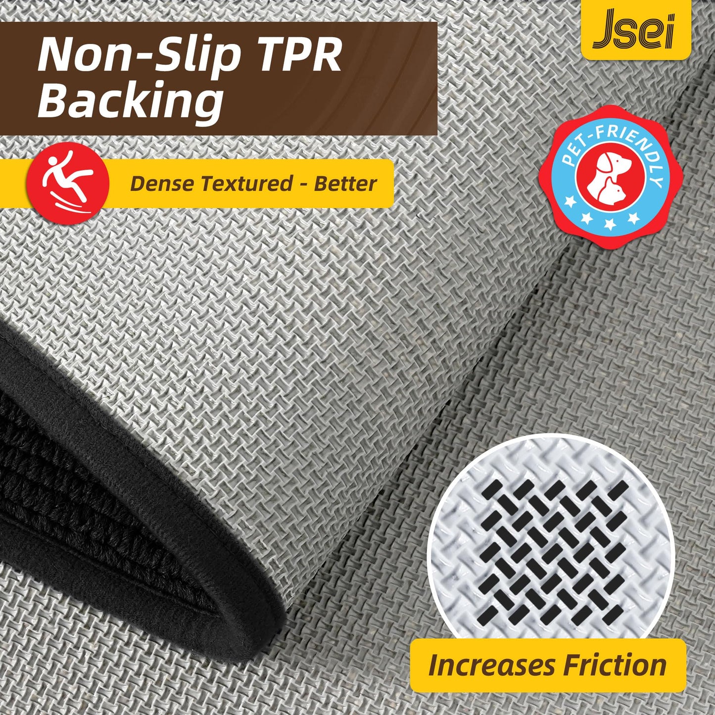 JSEI Dirt Trapper Door Mat 20"x32", Non-Slip Washable Doormats Entryway Rugs, Resist Dirt Absorbent Welcome Mat, Low Profile Floor Mats for Front Back Door and Entrance, Black