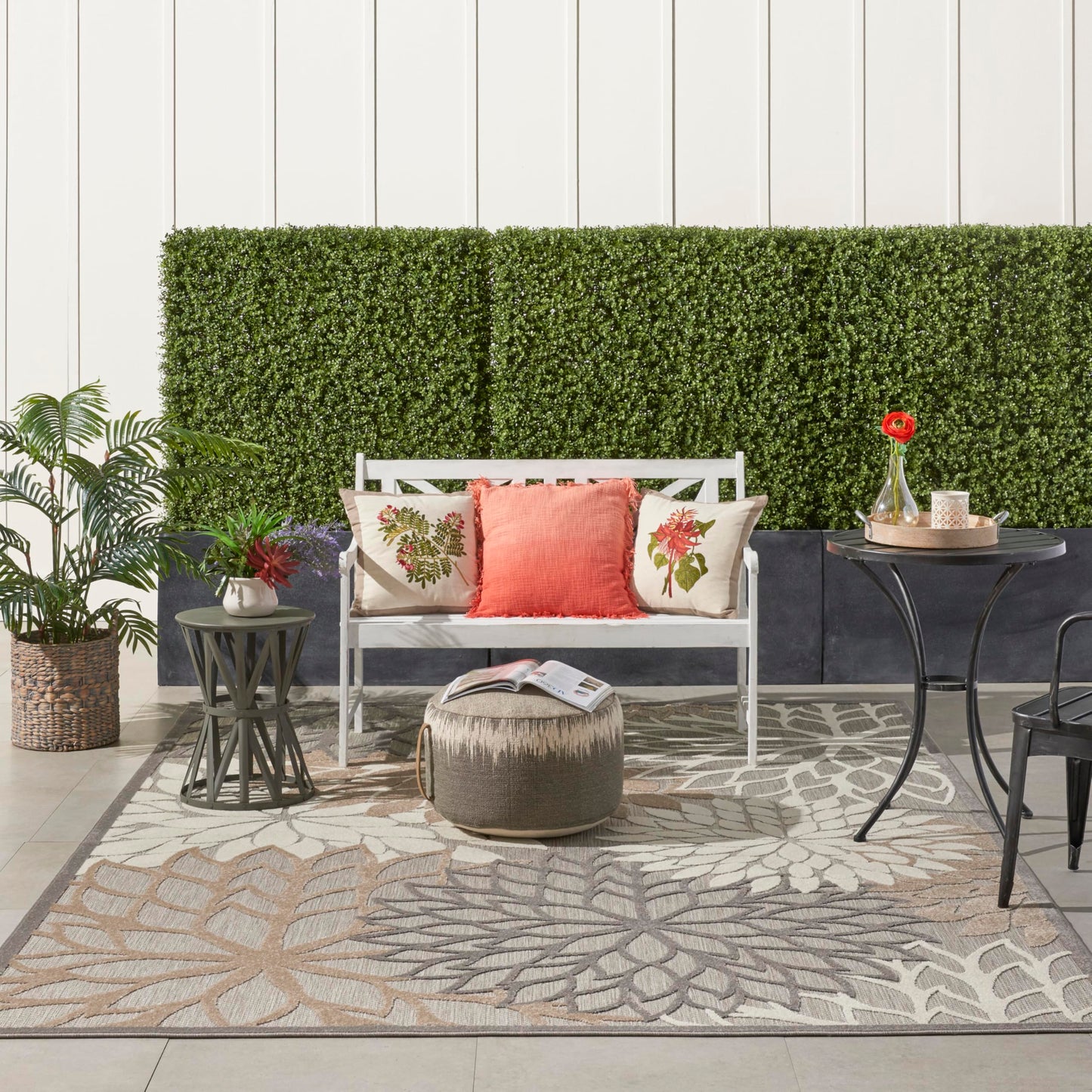 Nourison Home Aloha Natural 7'10" x 10'6" Area Rug - Easy Clean, Non Shedding, Bed Room, Living Room, Dining Room, Kitchen (8' x 11')