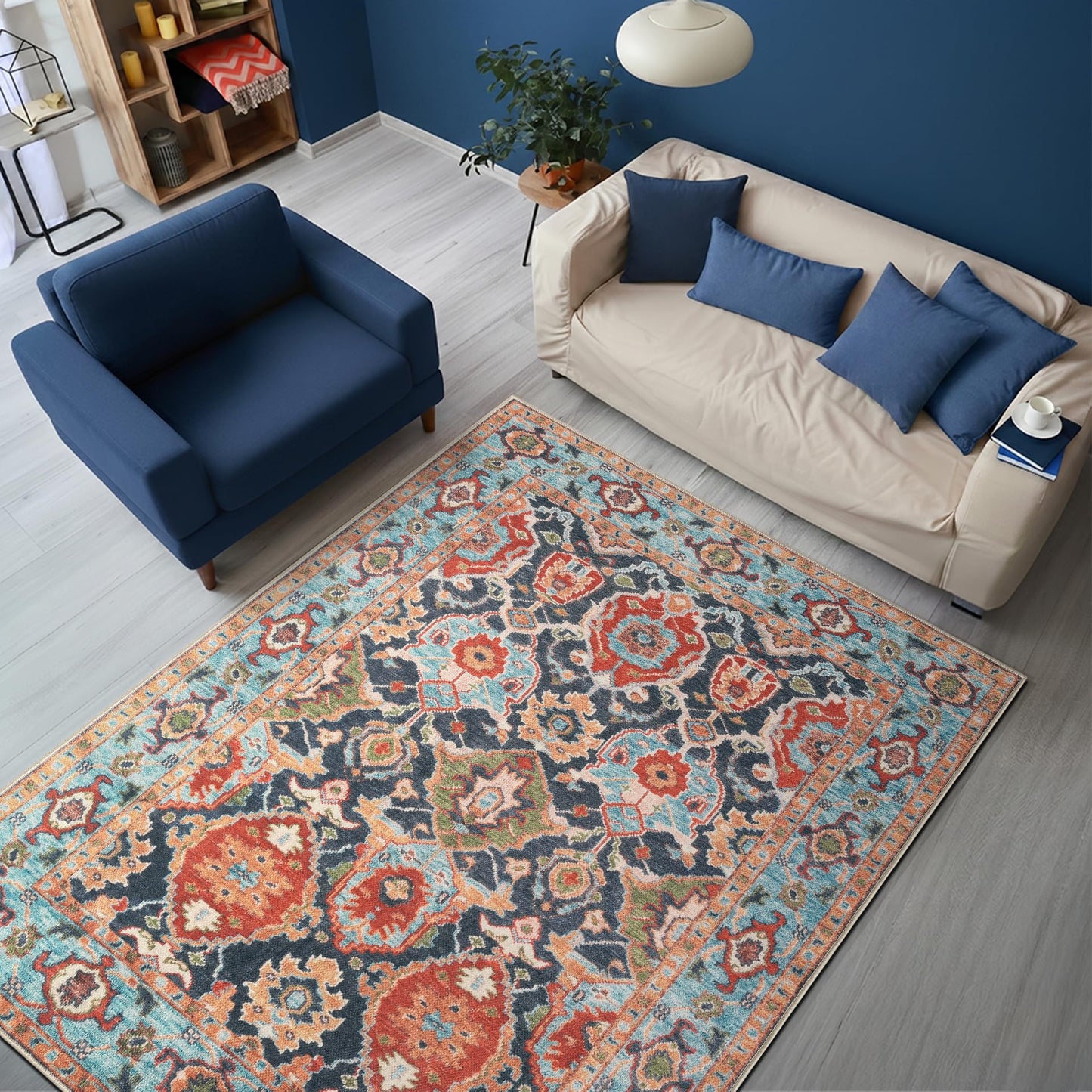 Keen Home Design 36"x60" Rug - Machine Washable Entry Rug with Non-Slip Backing, Ideal for Entryway, Kitchen, Bathroom, Laundry Room - Vintage, Easy Clean, Durable, Low Pile - (3' x 5')