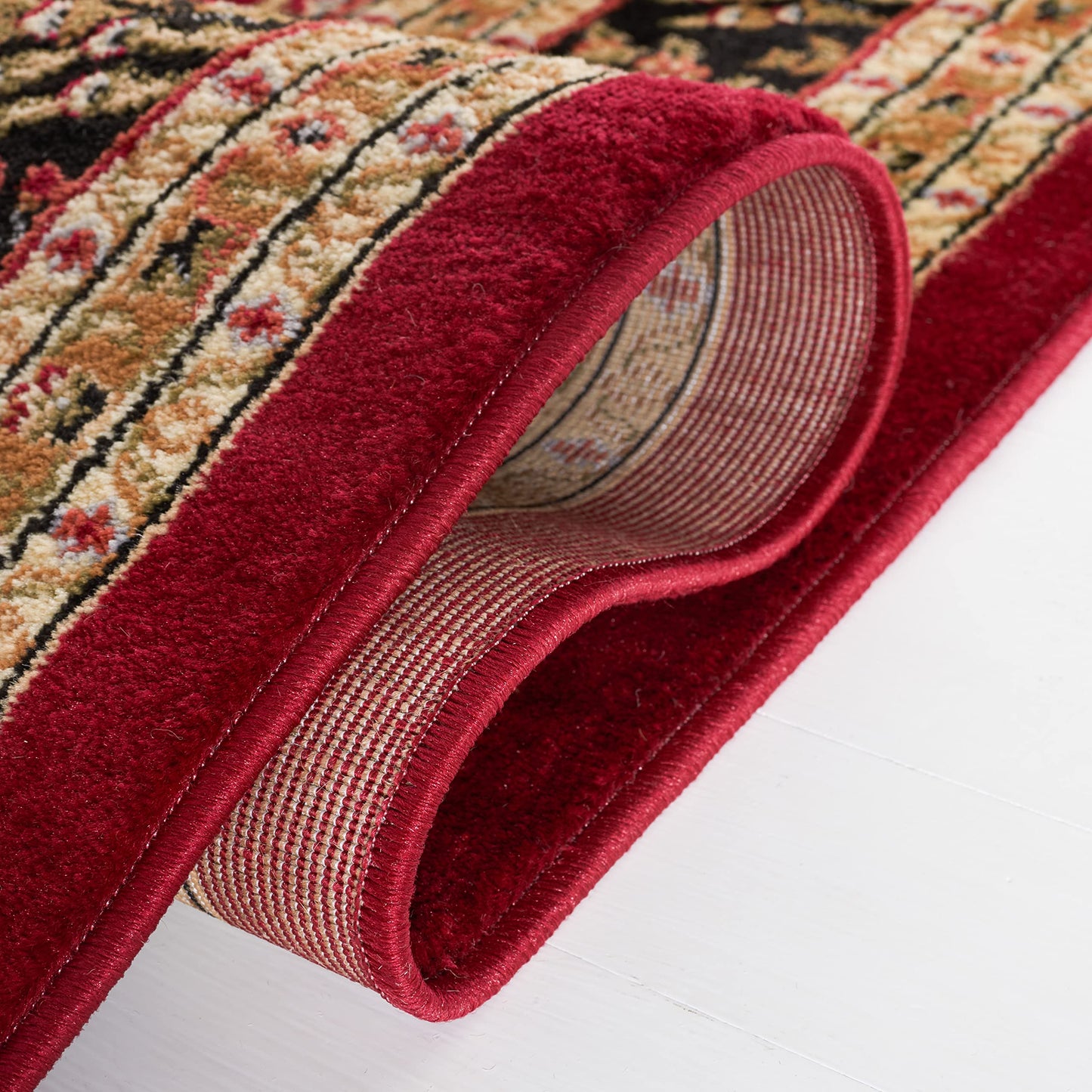 SAFAVIEH Lyndhurst Collection Area Rug - 2'3" x 4', Red & Black, Traditional Oriental Design, Non-Shedding & Easy to Clean, Ideal for Hallway, Foyer, Entryway, Kitchen (LNH331B)