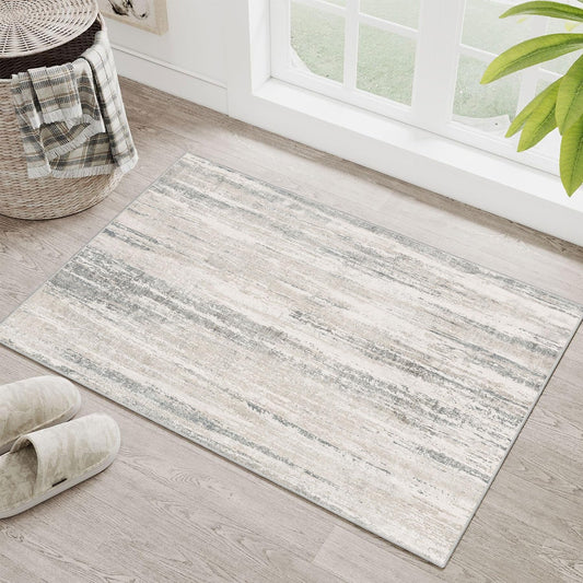 MUJOO Small Rug Washable 2x3 Area Rugs Low Pile Non Slip Modern Abstract