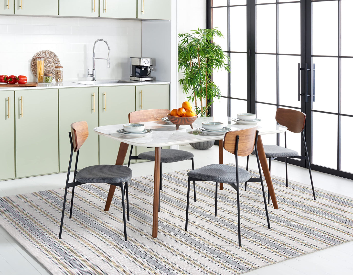 SAFAVIEH Area Rug 8x10 - Montauk Collection - Large - Blue & Beige, Handmade Cotton, Stripe Pattern, Ideal for Living Room, Bedroom, Office, Dining Space (MTK536M)