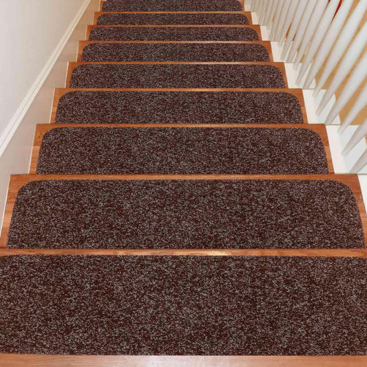 Seloom Upgraded 9" x 36" Stair Treads for Wooden Steps- Carpet Non-Slip with Non Skid Backing Specialized for Indoor Steps, Removable Washable Runners Perfect for Dogs (Brown,15-Pack, Solid)