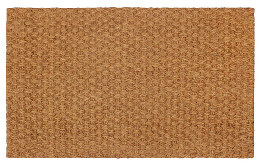 Croft&Cane Woven Coir Doormat – Basketweave Design Non Slip Heavy Duty Back Door Mat - Easy Clean Dirt Trapping Durable Indoor Outdoor Entryway Front Door Mat – 17 x 30 Inches - Natural