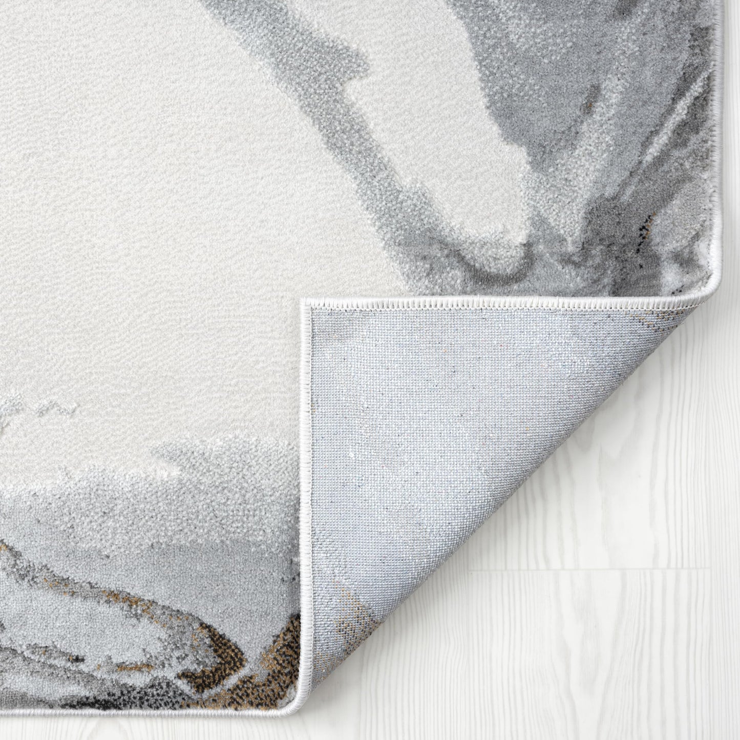 Abani Regal Collection Area Rug - Abstract Dark Grey Cracked Stone Design - 5' x 7' - Washable - for Living Room, Bedroom & Office
