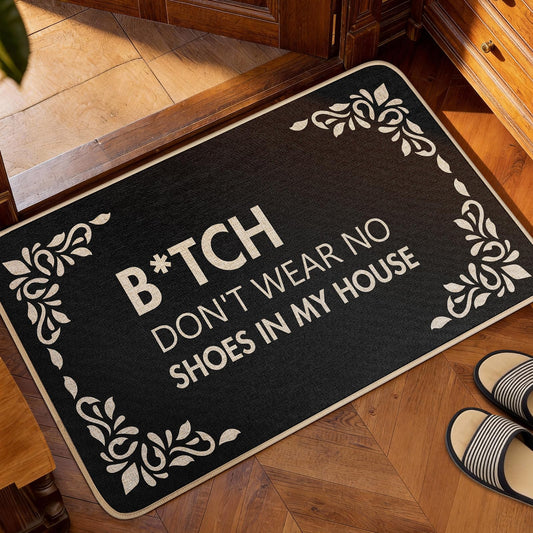 Miss Adola No Shoes Funny Door Mats Outside - Don't Wear No Shoes in My House Design Non Slip Rubber Backing, Indoor Outdoor Cute Front Door Mat, Entryway, Floor, Resist Dirt, 17"x29" Unique Gift