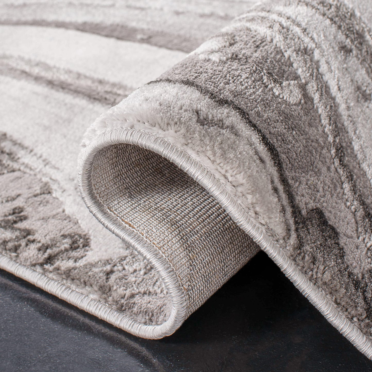 SAFAVIEH Area Rug 8x10 - Craft Collection - Large - Grey & Silver, Modern Abstract Design, Non-Shedding & Easy Cleaning, Ideal for Living Room, Bedroom, Office, Dining Space (CFT819G)