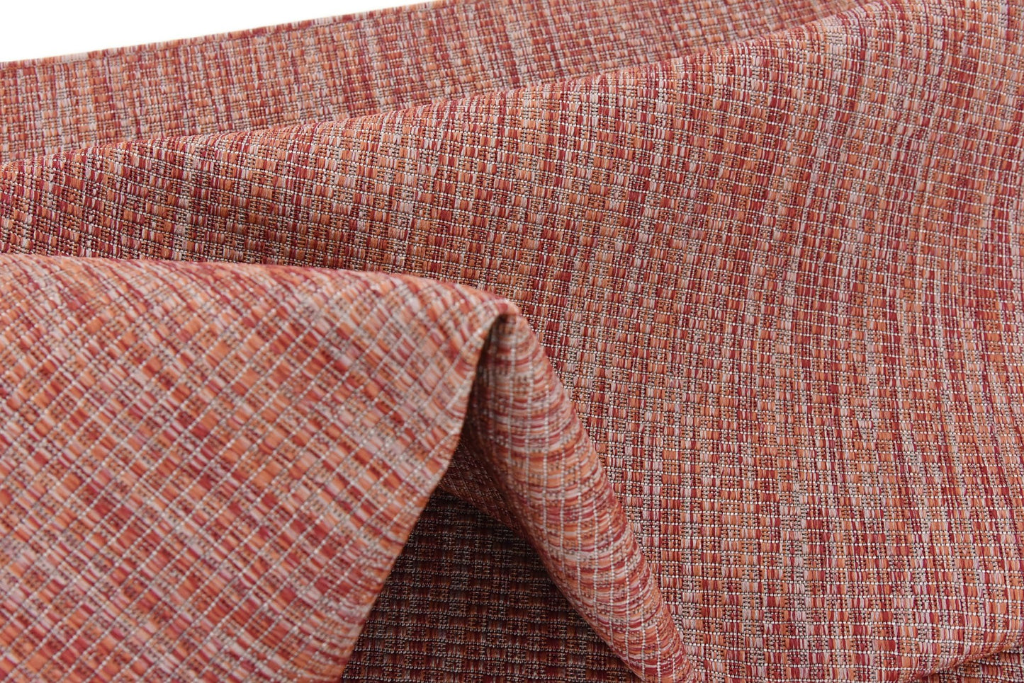 Unique Loom Collection Casual Transitional Solid Heathered Indoor/Outdoor Flatweave Area Rug (7' 1" x 10' Rectangle, Rust Red/Beige)