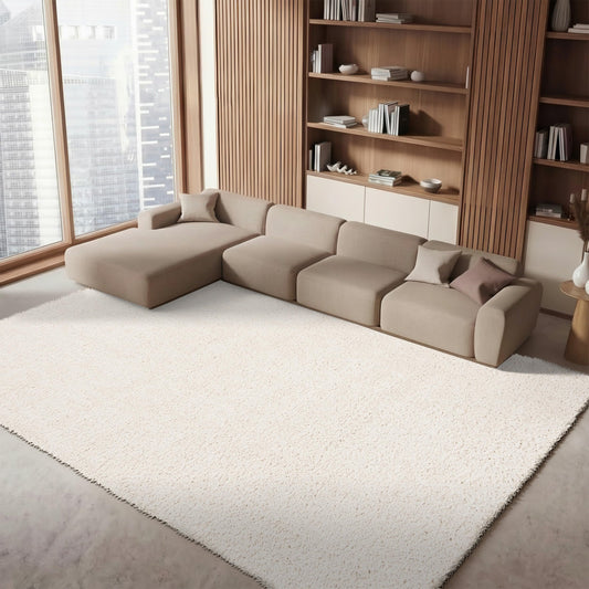 SAFAVIEH Area Rug 8x10 - August Shag Collection - Large - Ivory, Solid Pattern, Non-Shedding & Easy Cleaning, Plush Thick Pile, Ideal for Living Room, Bedroom, Dining Space (AUG900C)