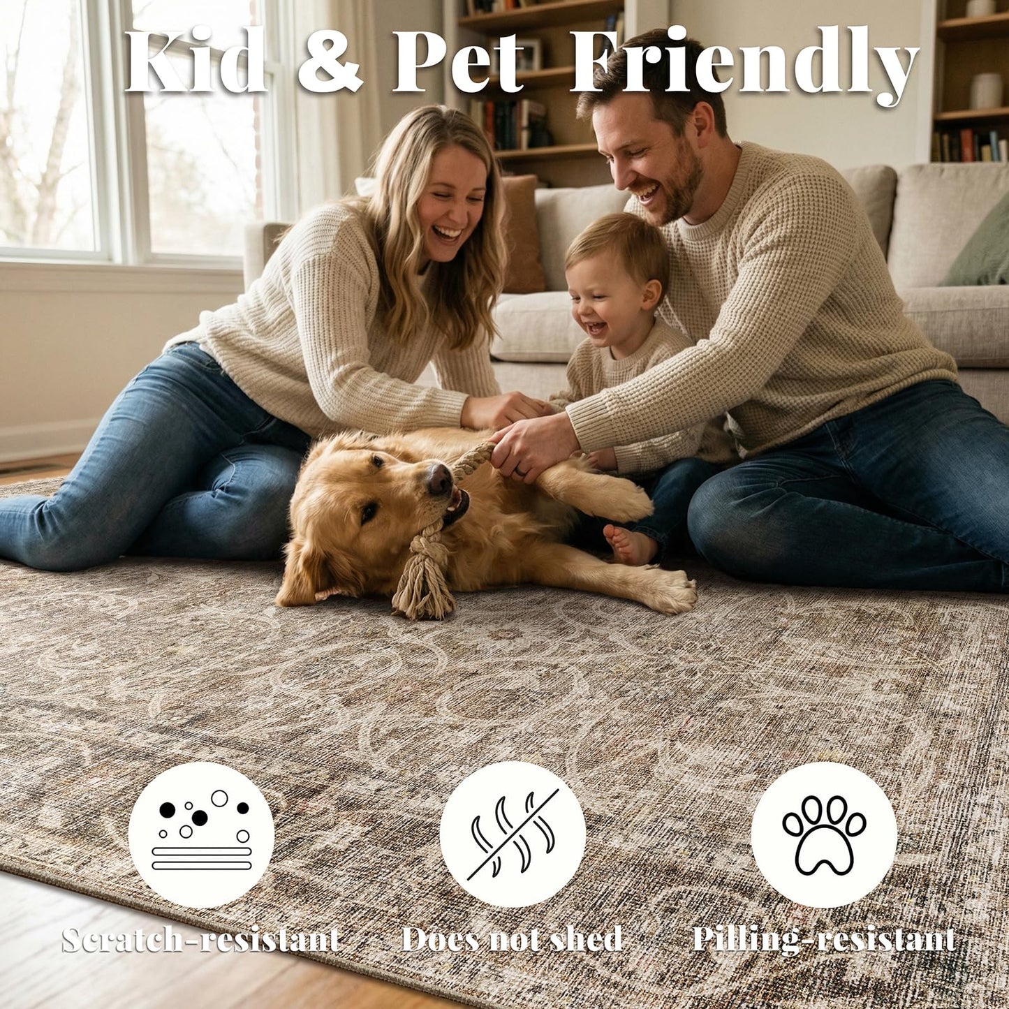 NoiFamo Machine Washable Entryway Small Area Rugs: Soft Non-Slip Low Pile Door Mat Indoor Entrance 2x3 ThrowRug for High-Traffic Areas Kitchen, Hallway, Farmhouse Decor