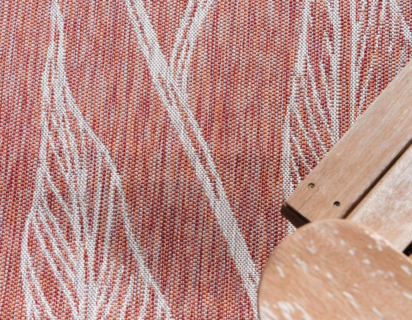 Unique Loom Outdoor Botanical Collection Area Rug - Leaf (8' x 11' 4" Rectangle, Rust Red/ Gray)
