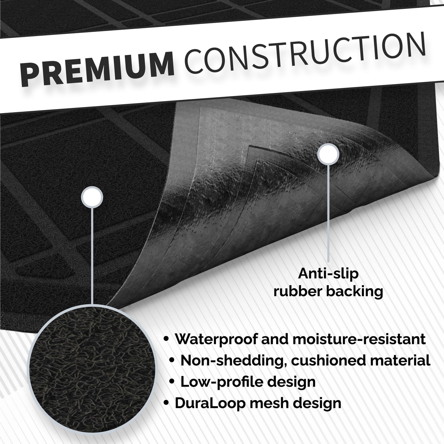 SlipToGrip Door Mat - Durable Door Outdoor Mats for High Traffic - Large 59x35 Inch Black Mat with Water-Resistant Surface - No-Slip and Easy-to-Clean for Indoor and Outdoor Entryways
