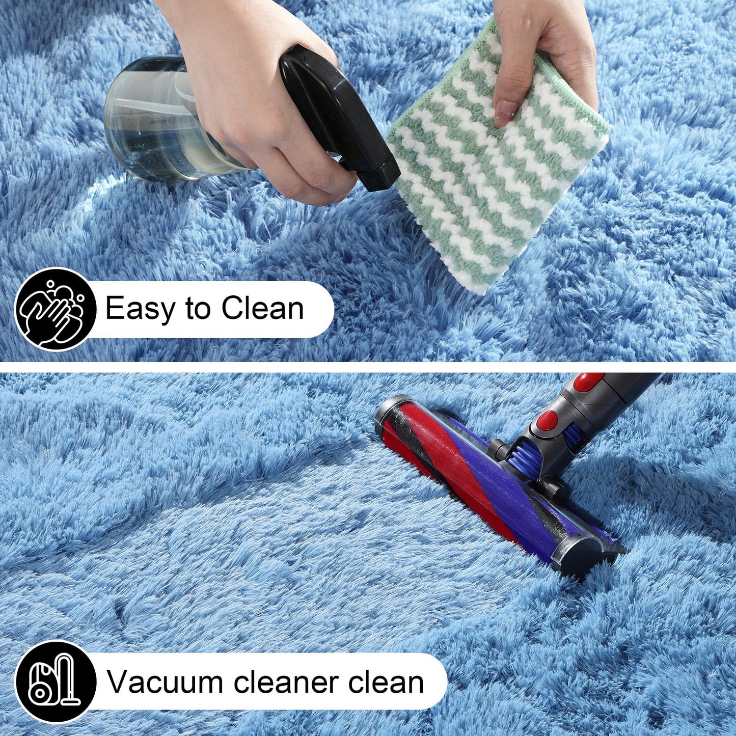 Ehayx 5x7 Area Rugs for Living Room, Large Fluffy Blue Rugs for Bedroom, Fuzzy Shag Soft Non-Slip Carpet for Kids Girls and Boys Nursery Dorm Indoor Room Home Decor (5ft X 7ft)