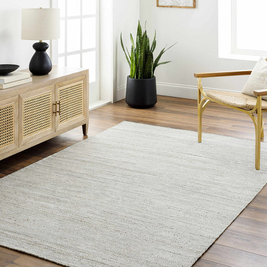 Hauteloom Amrit Recycled Material Living Room, Bedroom Area Rug - Contemporary - Light Gray, Cloud Gray, Multi Brown - 2' x 3'