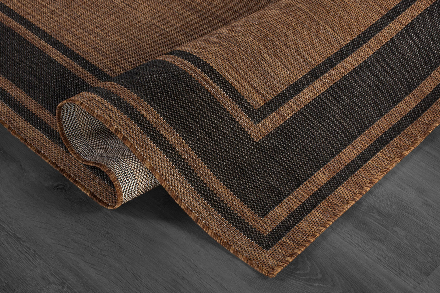 Beverly Rug Outdoor Rug 6x9 Modern Bordered Area Rugs for Indoor and Outdoor Patio Deck Porch Garden Waterproof Weather Sun Resistant Washable Outside Carpet (6 x 9 Gold)