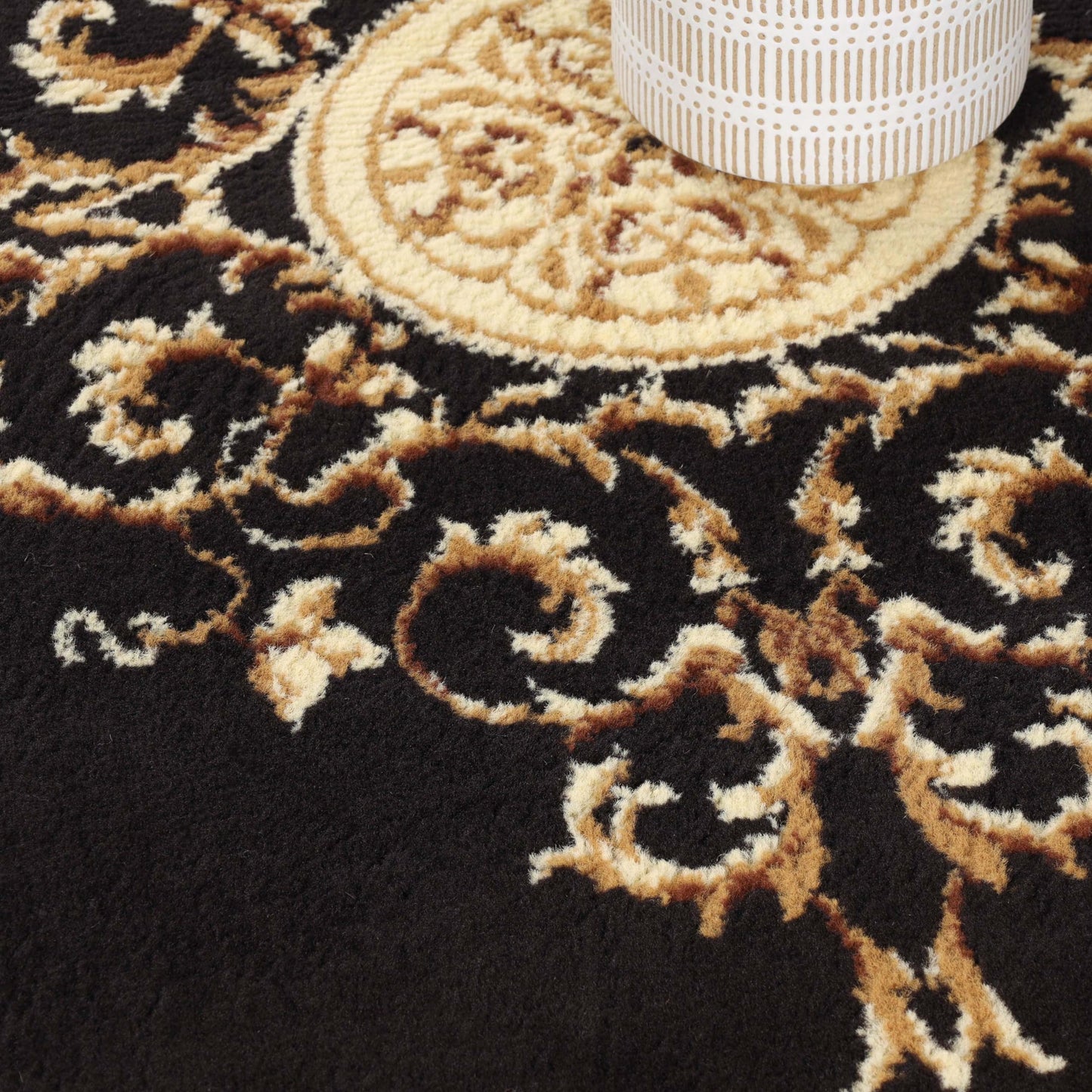 Superior Indoor Area Rug, Floral Medallion Design, 4'x6', Coffee
