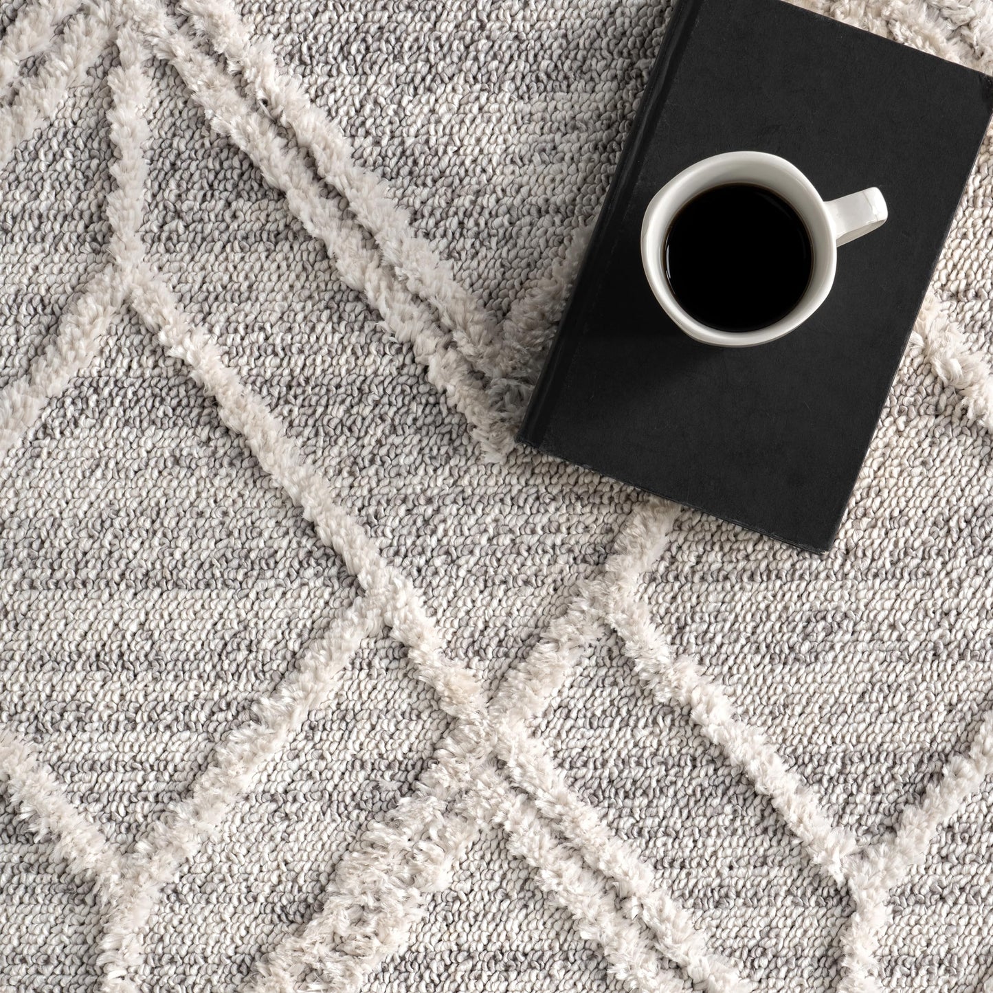 nuLOOM Oval 4x6 Ansley Moroccan Tassel Area Rug, Light Grey, High-Low Textured Bohemian Design, Plush High Pile, Stain Resistant, For Bedroom, Living Room, Hallway, Entryway