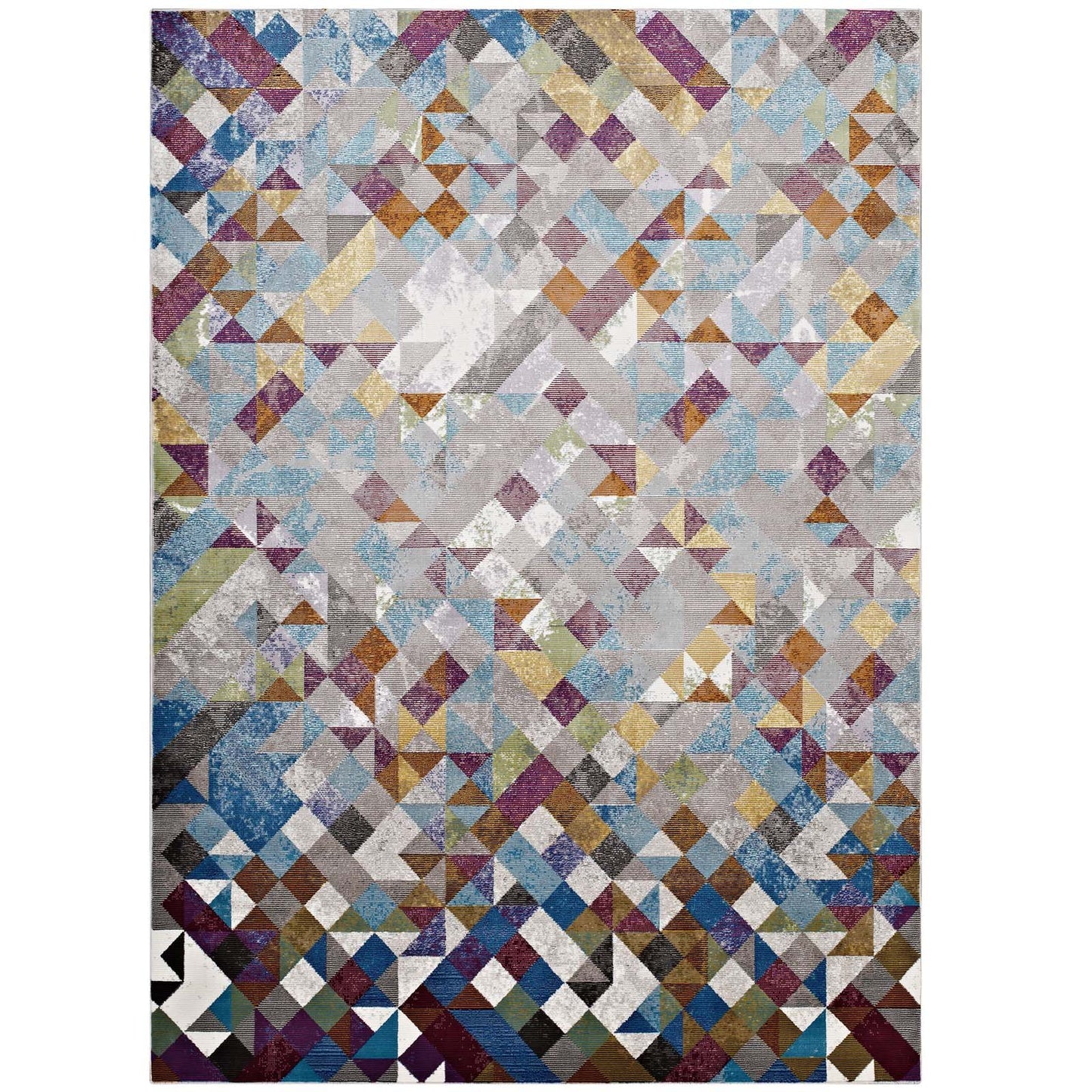 Modway Laleh Colorful Geometric Triangle Mosaic 4x6 Area Rug