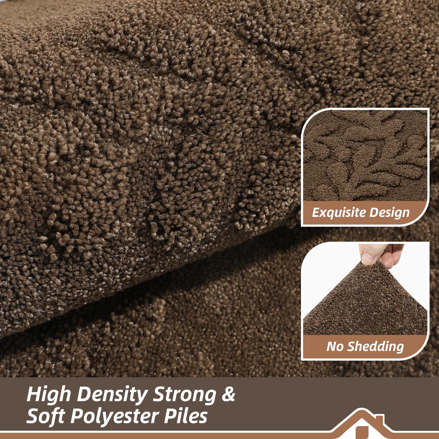 BEQHAUSE Dirt Trapper Door Mats 24”x36”, Non-Slip TPR Backing Dog Doormat, Super Absorbent Welcome Mat for Front Door, Mud Shoes & Paws, Washable Entry Rugs, Brown