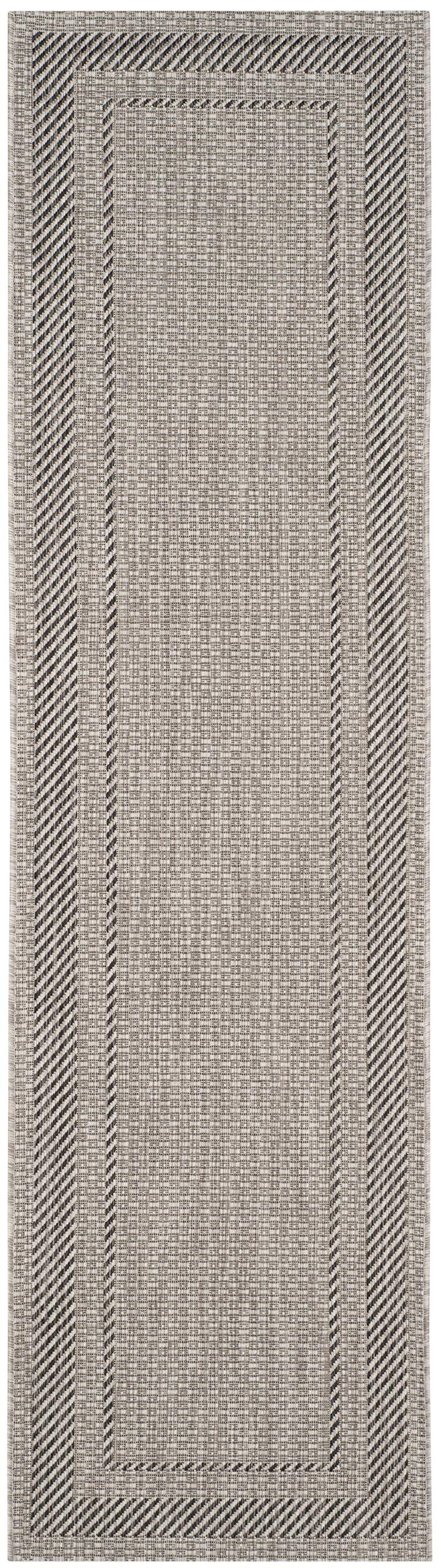 SAFAVIEH Courtyard Collection 2'3" x 8' Beige/Black CY8477 Indoor/ Outdoor Waterproof Easy Cleaning Patio Backyard Mudroom Runner Rug