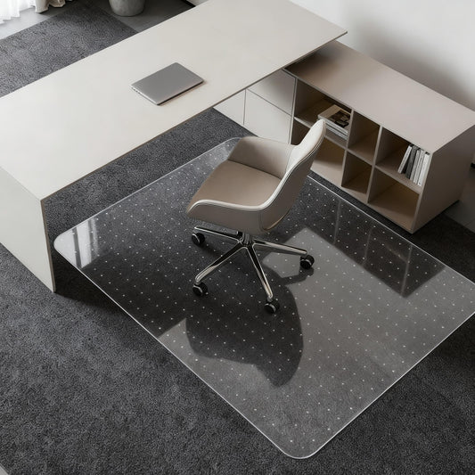 Kuyal Desk Chair Mat for Carpet, 36'' x 48'' Rectangle Transparent Mats for Chairs Good for Desks, Office and Home, Easy Glide, Protects Floors for Low and No Pile Carpeted Floors