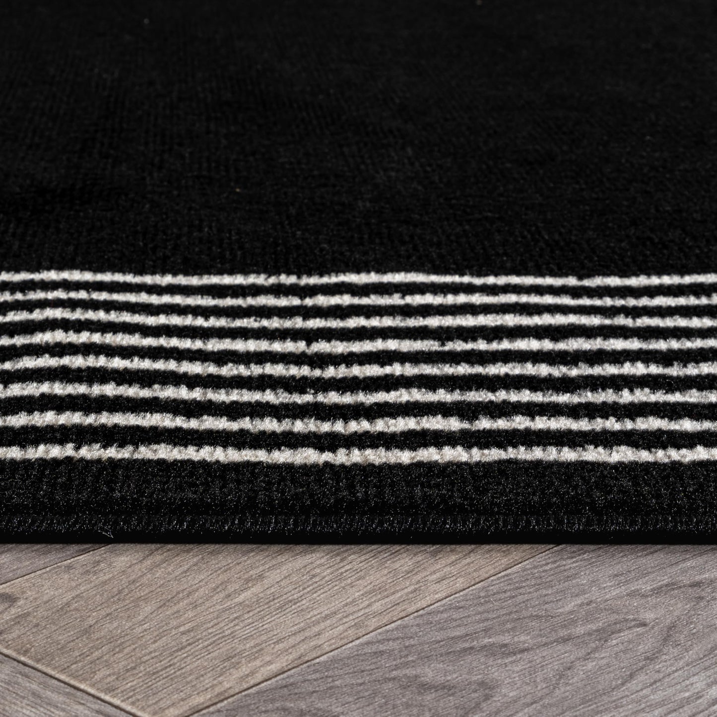 Rugshop Modern Minimal Bordered Indoor Area Rug for Living Room,Bedroom,Kitchen Rug Low Pile Rug with Jute Backing 7' 10" x 10' Black