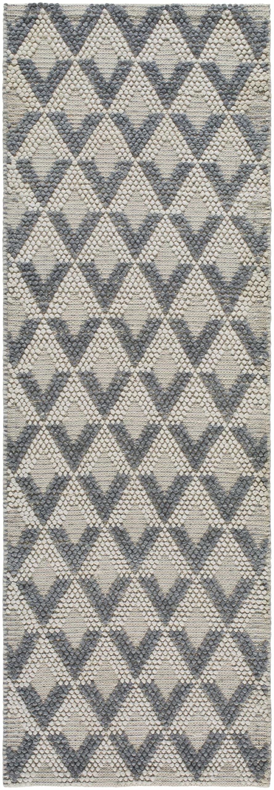 Hauteloom Maik Recycled Material Area Rug - Geometric Triangle Diamond Chevron Textured - Bohemian Transitional Modern Contemporary Scandinavian - Beige, Cream, Gray, Ivory, Neutral - 5' x 7'6"