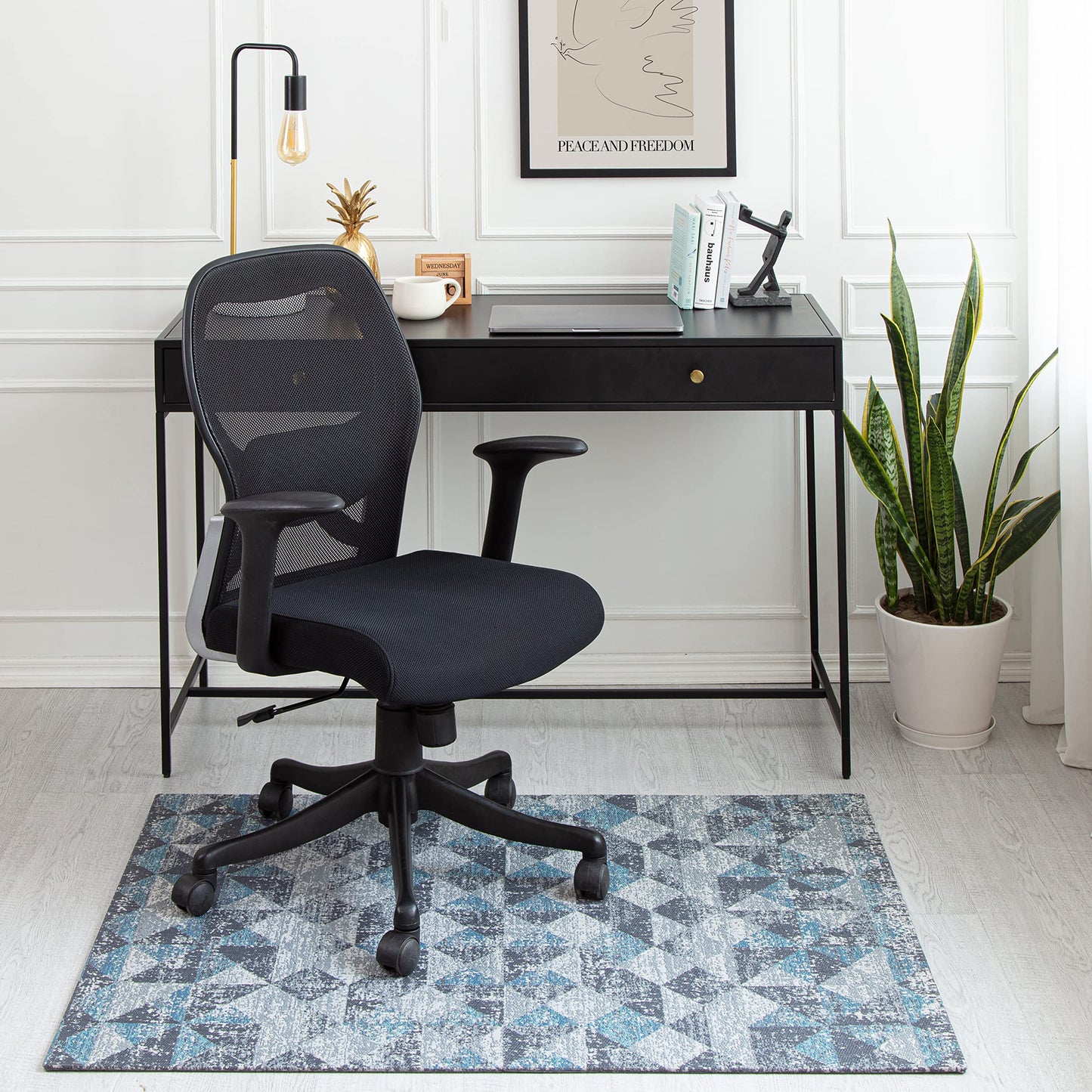 Anji Mountain Rug'd Office Chair Mat for Carpet & Hardwood Floor - Jacquard Woven, Anti-Slip Backing, Low Pile, Floor Protector Desk Chair Mat, Office Rugs for Rolling Chairs (Tromso - 40" x 54")
