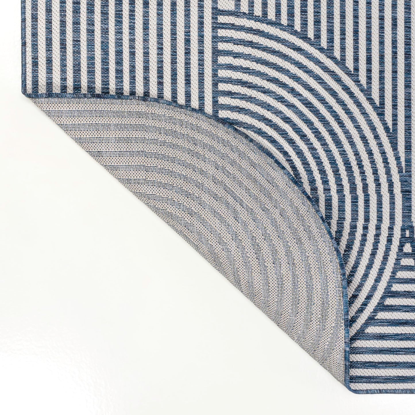 JONATHAN Y Geometric Arch Stripe Indoor Outdoor Runner Rug 2X8 Cream/Navy, Margot Modern for Backyard, Patio, Porch, Easy-Cleaning, High Traffic, Pet-Friendly, Non-Shedding (SHP201C-28)