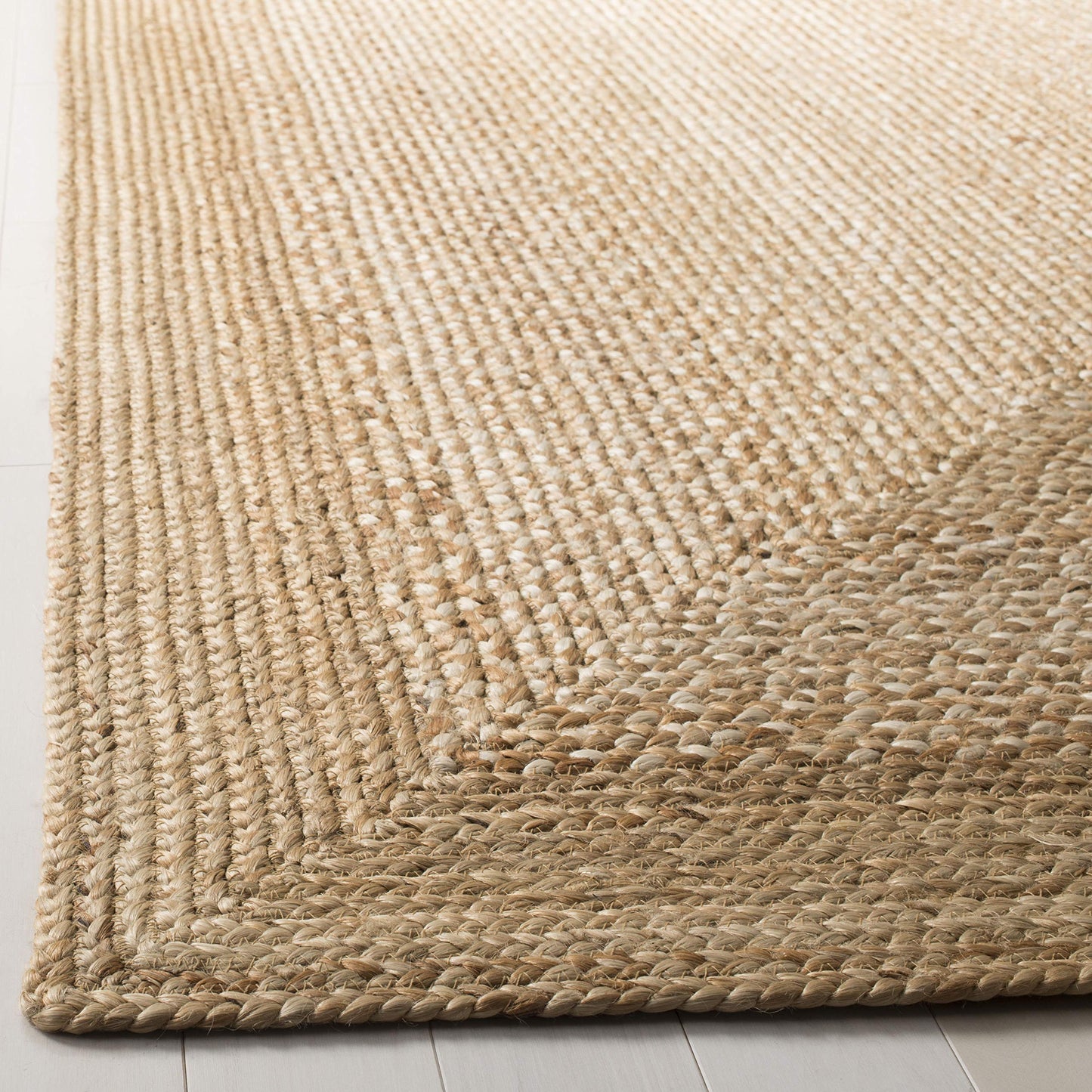 SAFAVIEH Natural Fiber Collection Accent Rug - 4' x 6', Natural & Ivory, Handmade Farmhouse Boho Coastal Rustic Jute, Ideal for High Traffic Areas in Entryway, Living Room, Bedroom (NF885B)