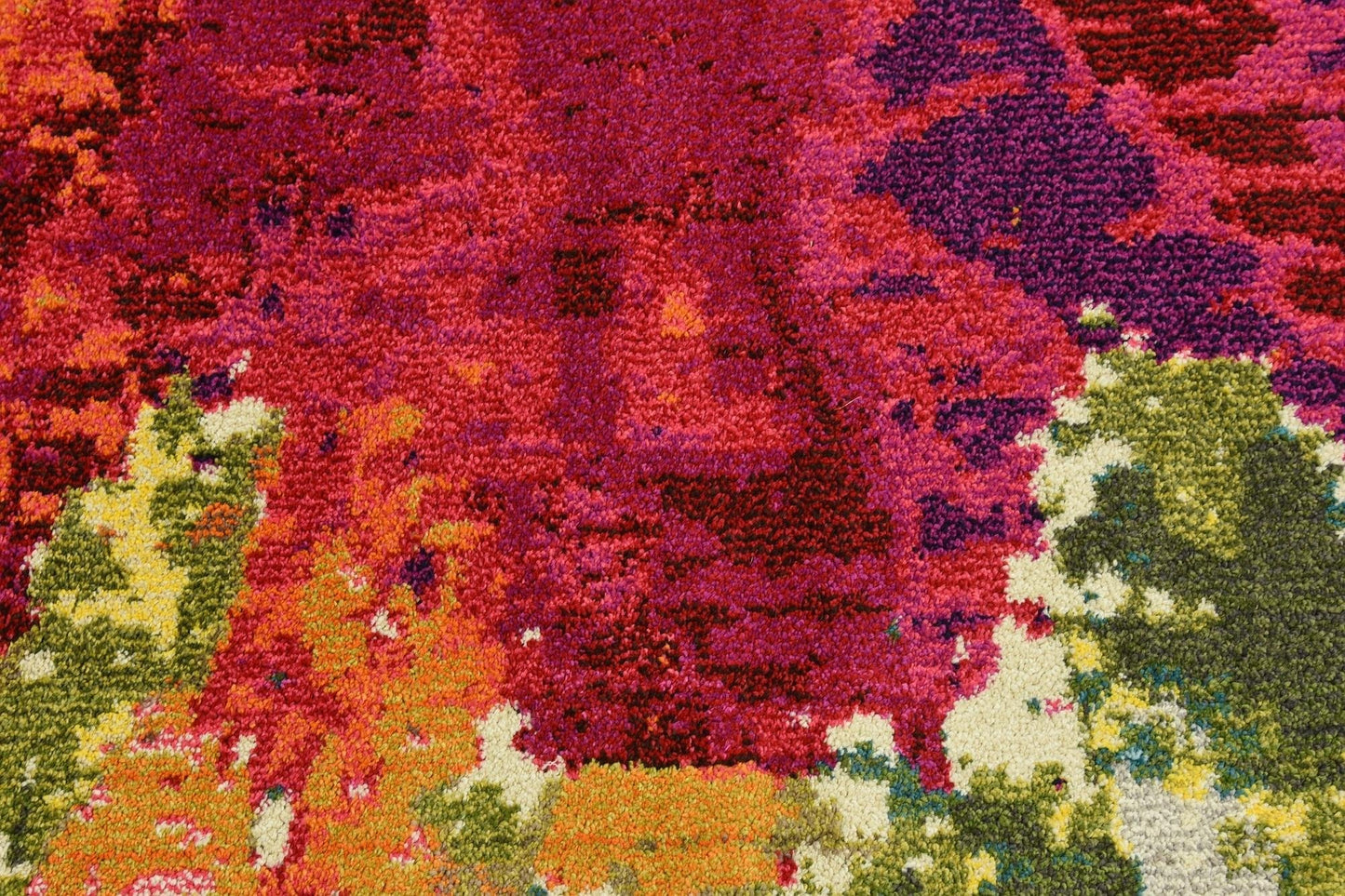 Unique Loom Estrella Collection Colorful, Abstract, Floral, Watercolors, Modern, Distressed Area Rug (6' 0 x 6' 0 Round, Multi/Pink)