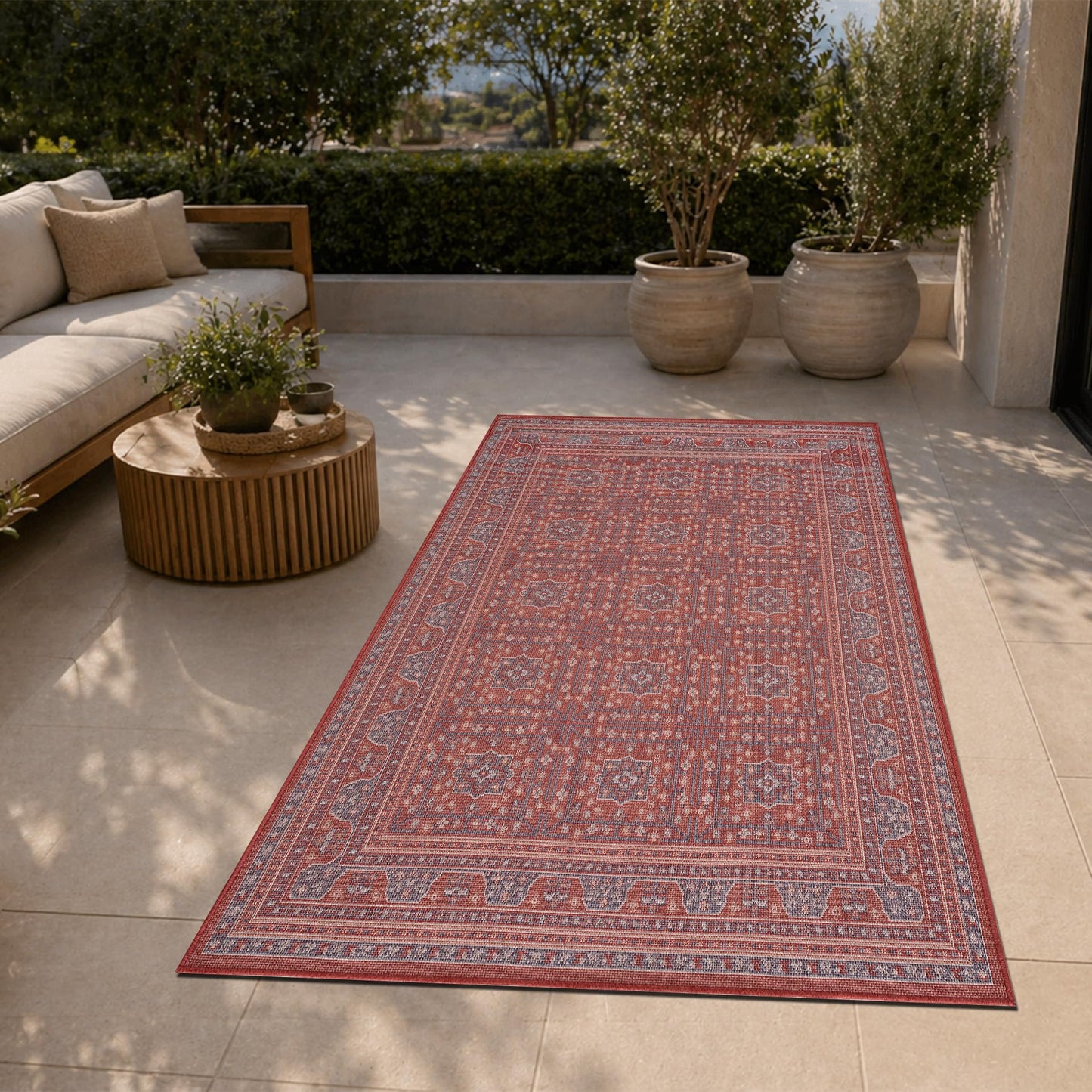 Loom&Crate 8x10 Outdoor Rug - Pet & Kid Friendly, Versatile for Patio, Deck, Backyard, Indoor & Outdoor Areas, Size: 7'7" x 10'
