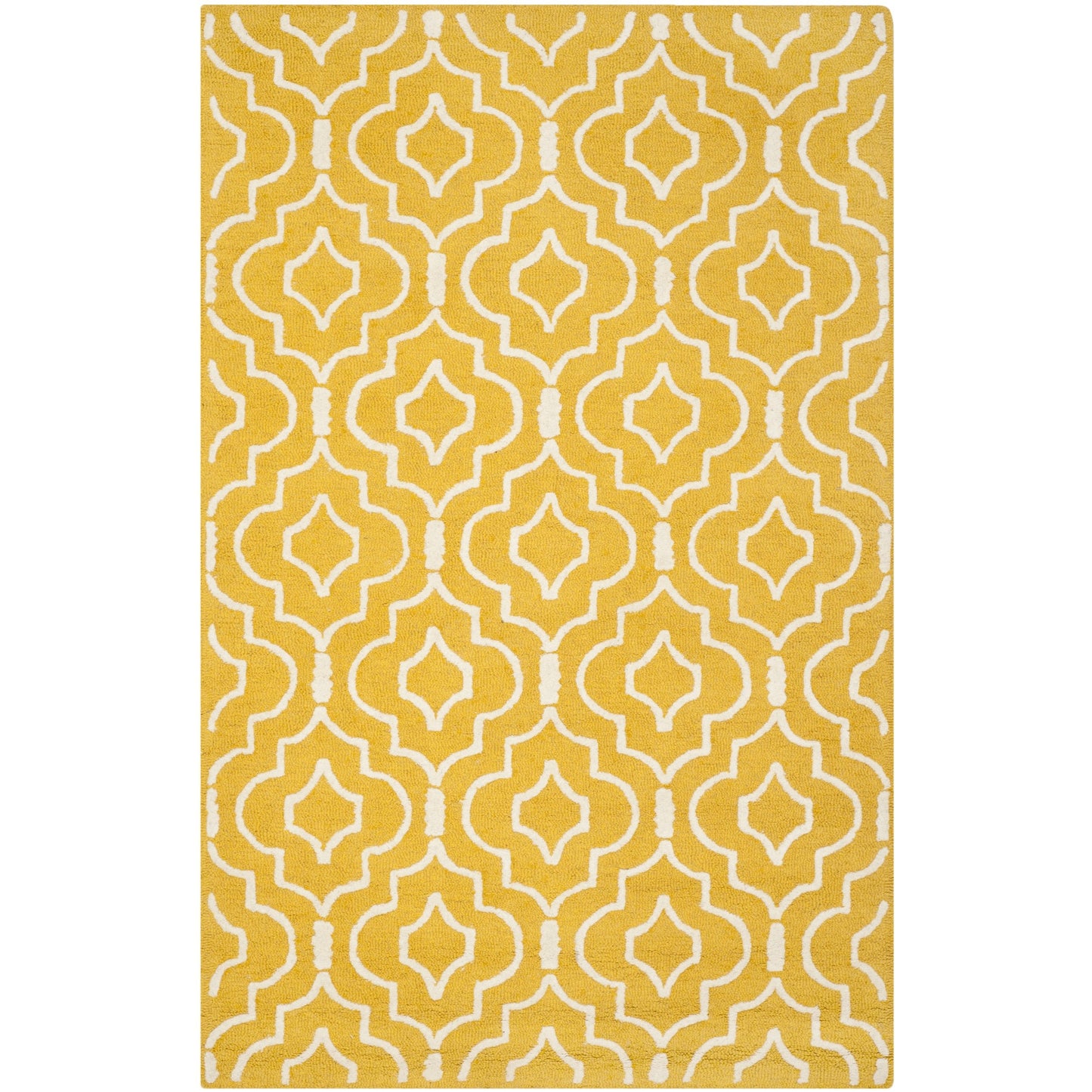 SAFAVIEH Cambridge Collection Accent Rug - 4' x 6', Gold & Ivory, Handmade Moroccan Wool, Ideal for High Traffic Areas in Entryway, Living Room, Bedroom (CAM141Q)