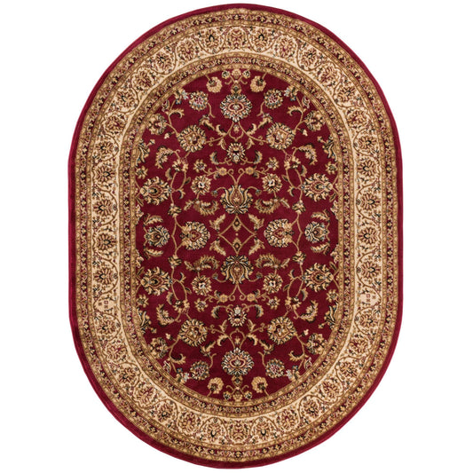 Well Woven Barclay Sarouk Red Traditional Area Rug 5'3" X 6'10" Oval