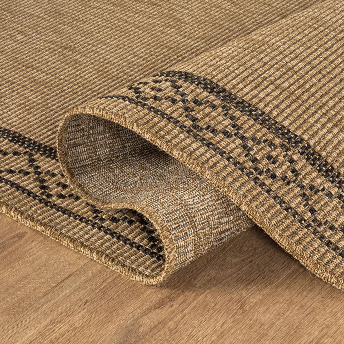 Luul Home Easy Jute Rugs 5x7 Frame Natural Color Living Room Indoor Outdoor Area Rug for Patio and Kitchen Rug High Traffic Washable Easy to Clean Solid Boho Woven Design Carpet (5 x 7)