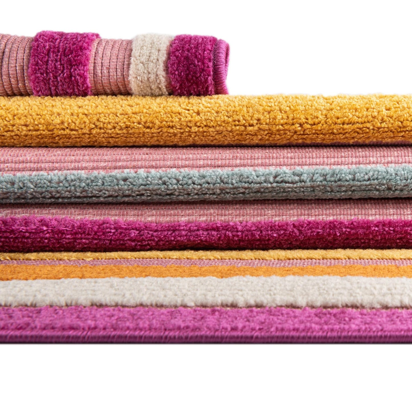 Rugs.com - Aruba Outdoor Rug – 5' 3 x 8' Pink Washable Indoor/Outdoor Rug – Bohemian Striped Pattern for Patios, Decks, and Playrooms
