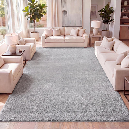 JONATHAN Y Haze Solid Low-Pile Light Gray Indoor Area Rug 3x5, Coastal,Bohemian,Minimalist,Classic, Easy-Cleaning for Living Room,Bedroom,Kitchen,Pet Friendly,Non-Shedding (SEU100K-3)