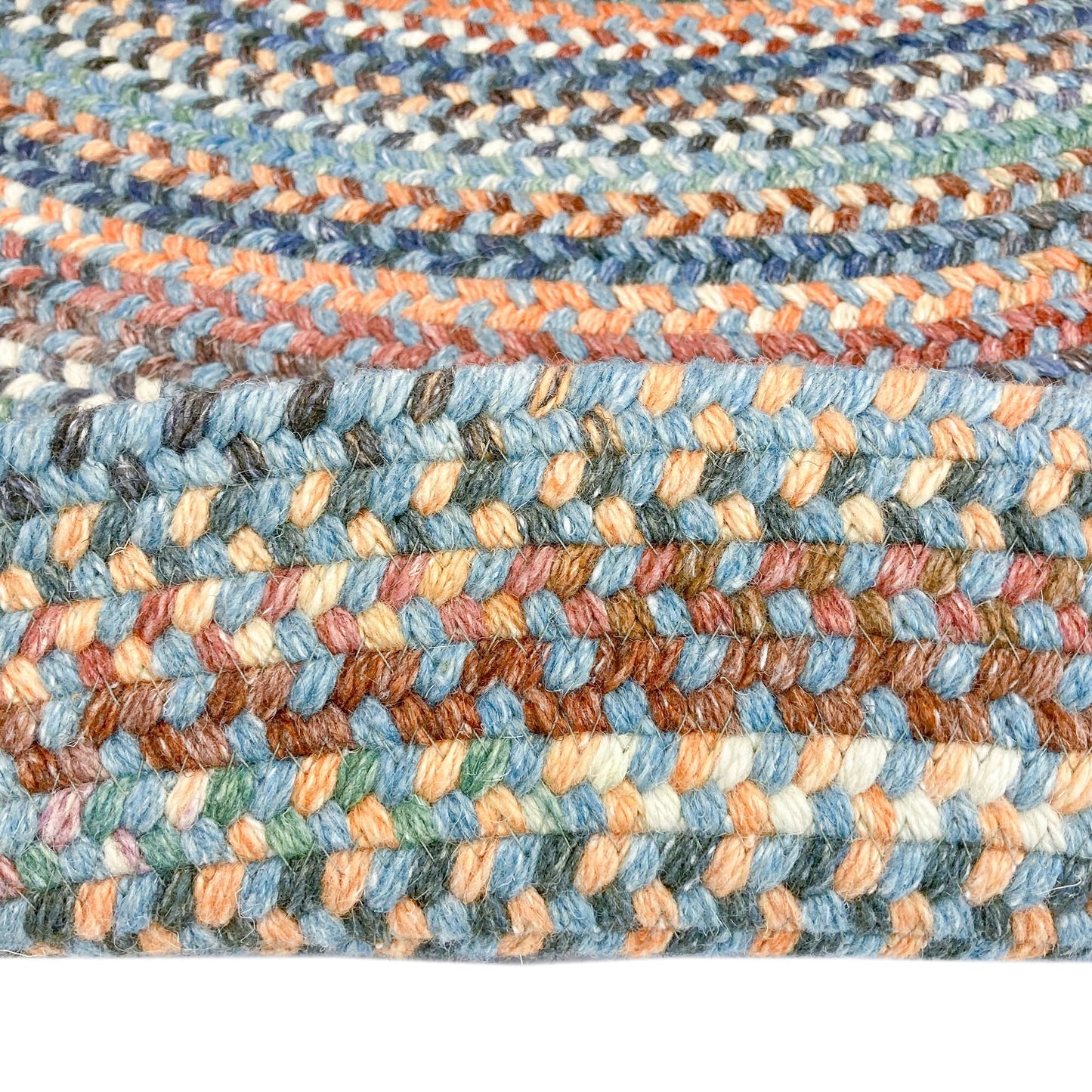 Capel American Heritage Legacy Blue 3-Feet Round Braided Rug | USA Made, Premium Wool Blend, Reversible