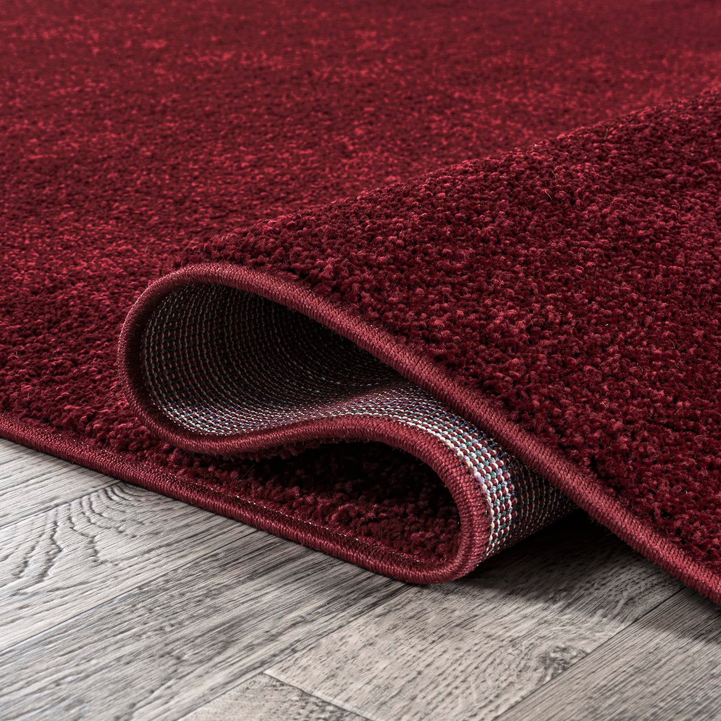 JONATHAN Y Haze Solid Low-Pile Dark Red Indoor Area Rug 3x5, Coastal,Bohemian,Minimalist,Classic, Easy-Cleaning for Living Room,Bedroom,Kitchen,Pet Friendly,Non-Shedding (SEU100Q-3)
