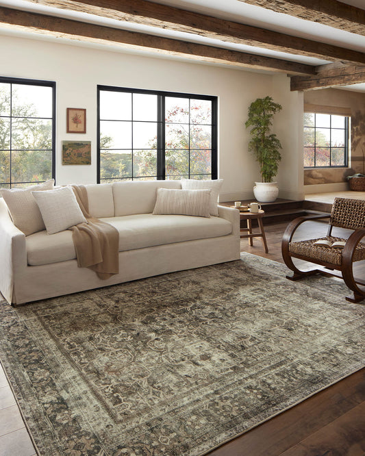 Loloi Magnolia Home by Joanna Gaines Sinclair Collection SIN-01 Pebble/Taupe 2'-3" x 9'-6", .25" Pile Height, Machine Washable, Runner Rug