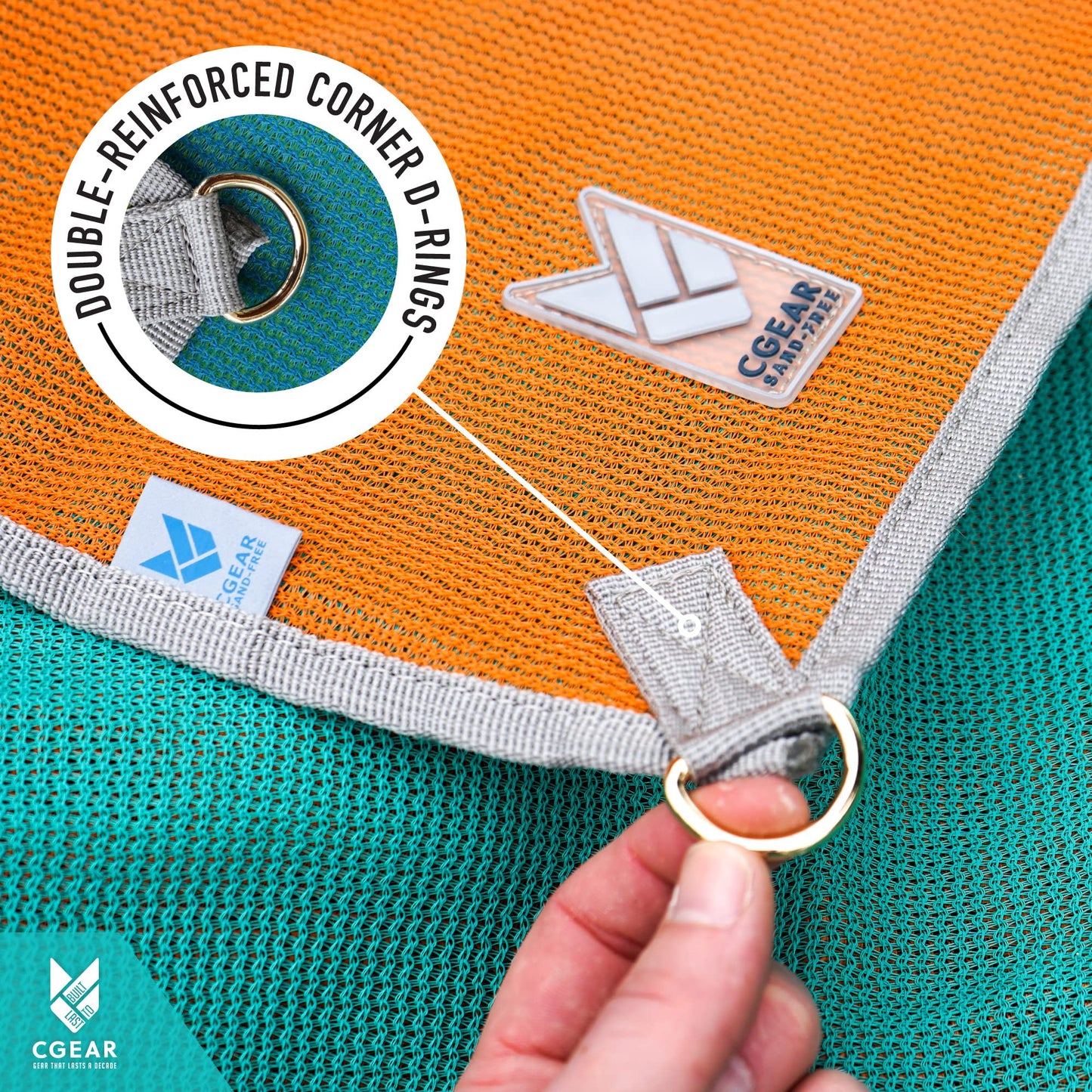 CGEAR The Original Sand-Free Outdoor Camping Mat – Patented Technology, Water-Resistant and Anti-Fade Material, Military-Grade Construction – Multi Use Outdoor Blanket