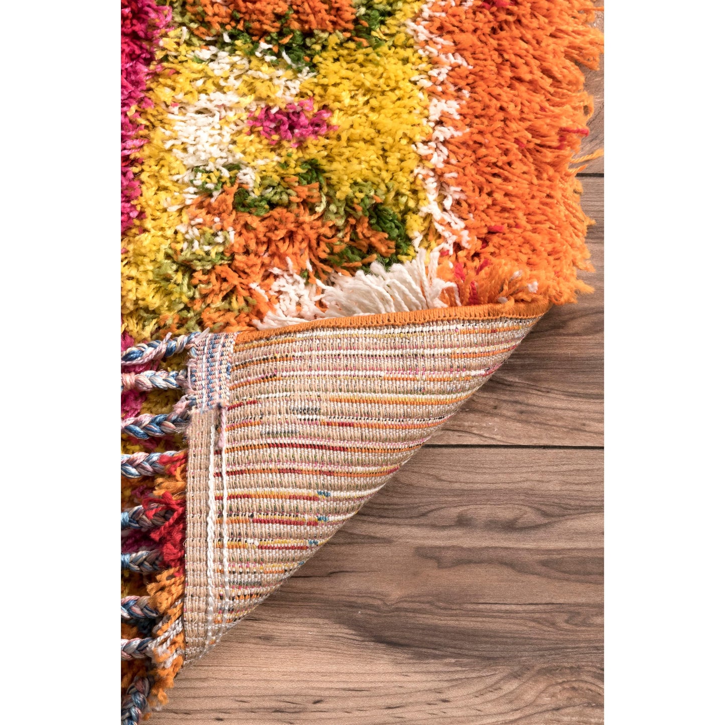 Nuloom Shania Multicolor/Ivory, 2'8" x 8', Moroccan Shag, Soft and Plush, High Traffic, Stain Resistant, Easy Clean, Durable Runner for Bedroom, Living Room, Dining Space, Den, Foyer, Entryway