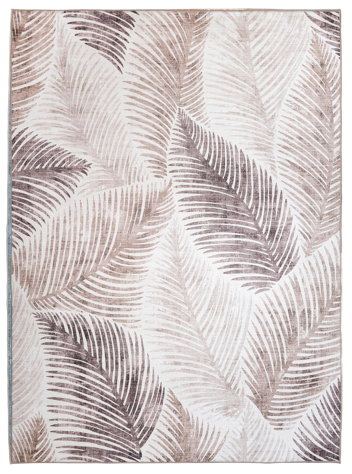 ReaLife Rugs Machine Washable Indoor Outdoor - Mat Rug Foldable Printed Thin Lightweight Cushioned Fade Resistant Patio Deck Dock Porch Pool Balcony Camping - Zoey - Beige 5' x 7'
