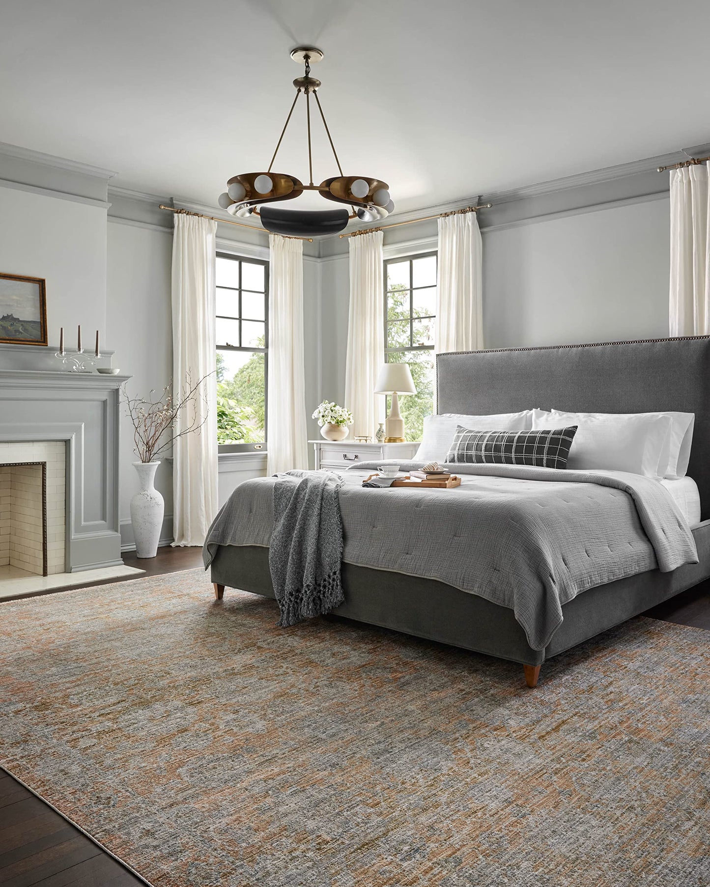 Loloi Jean Stoffer Katherine Collection KES-02 Terracotta/Smoke 2'-3'' x 3'-10'', .25" Pile Height, Accent Rug