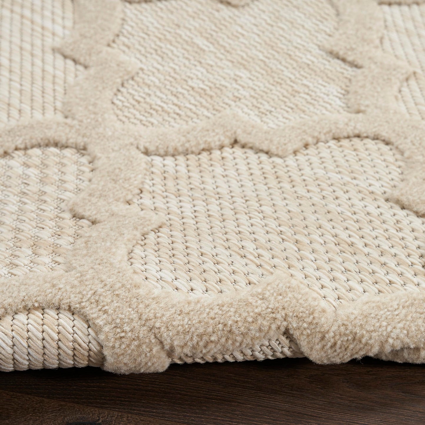 Nourison Home Easy Care Cream 2'2" x 7'6 Area Rug - Easy Clean, Non Shedding, Bed Room, Living Room, Dining Room, Kitchen (8' Runner)