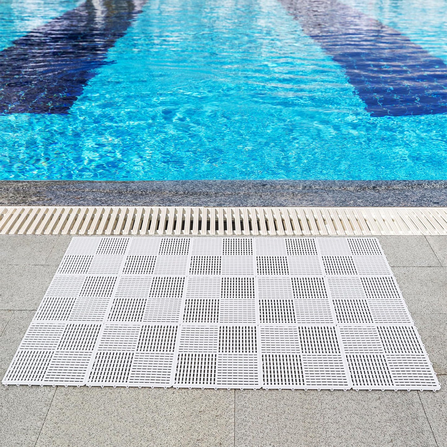 wiiiw 9 Pack Modular Interlocking Tiles Double Non-Slip 12"x12" White