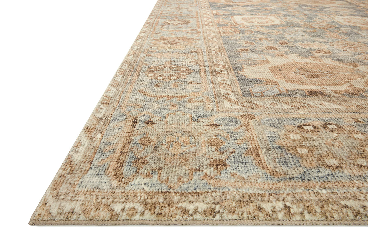 Loloi Margot Collection MAT-03 Ocean/Spice 8'-6" x 11'-6" Area Rug feat. CloudPile, No-Shed Easy Clean Large Patterned Area Rug for Living Room, Bedroom, Dining Area